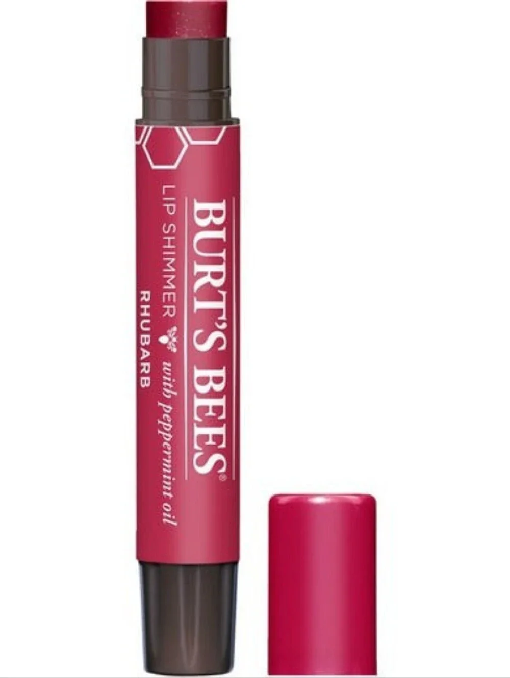 Burt's Bees Rhubarb Lip Shimmer 0.09 oz. New